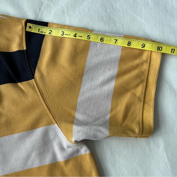 St John’s Bay Polo Size XL Navy Blue, Yellow & White Striped - Picture 5 of 6